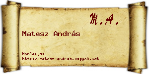 Matesz András névjegykártya
